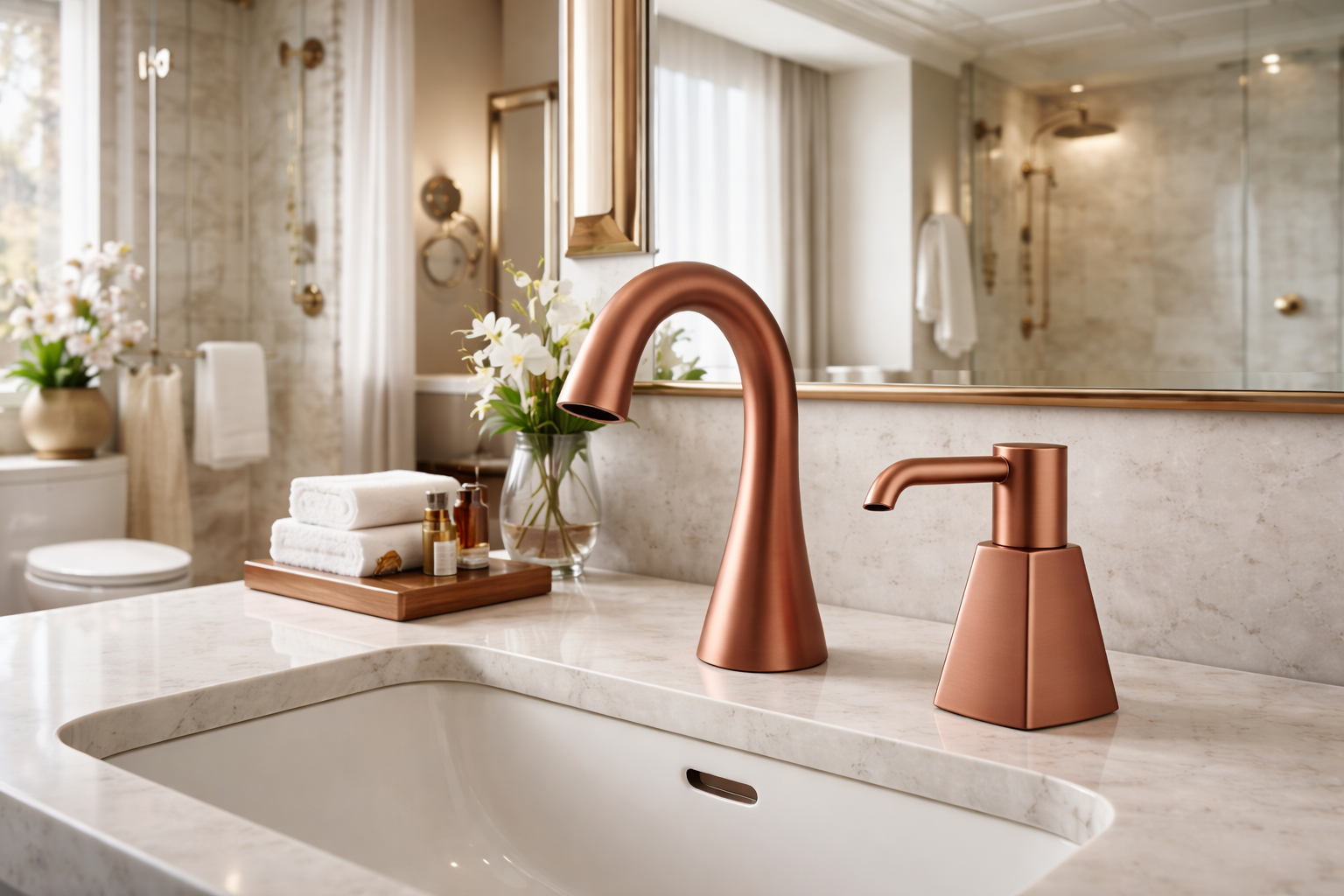 Contractors interacting with faucet systems during installation phase